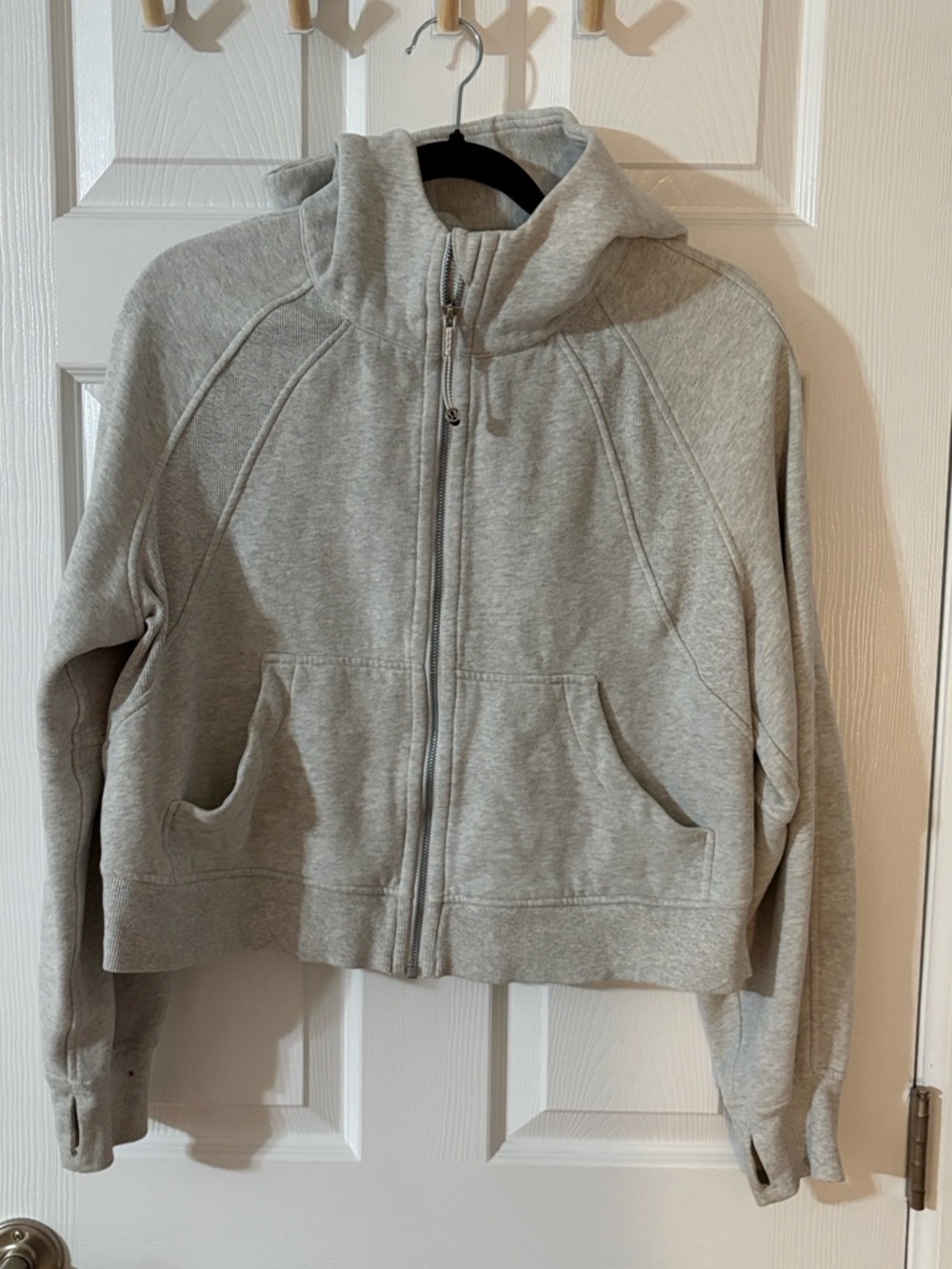 Lululemon Scuba Oversized Crop Full-Zip Hoodie Light Gray M/L